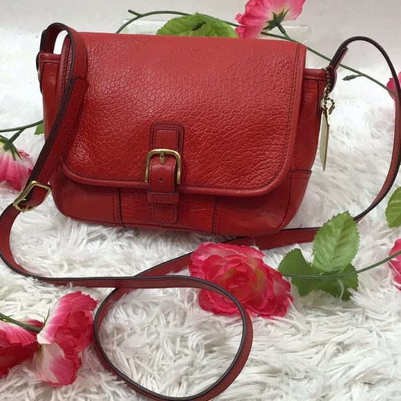 Coach red Hadley leather field bag - Picture 1 of 13